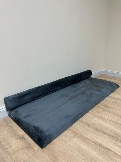 measure window bay seat with back. Grey velvet - ISTOOLS