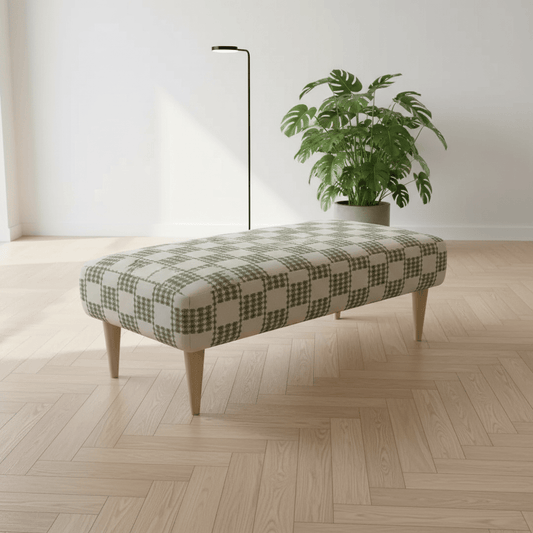 Minimalist Non - Storage Bench – Handcrafted Soft Touch Seating with Artistic Designer Fabric - ISTOOLS