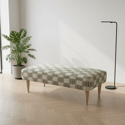 Minimalist Non - Storage Bench – Handcrafted Soft Touch Seating with Artistic Designer Fabric - ISTOOLS