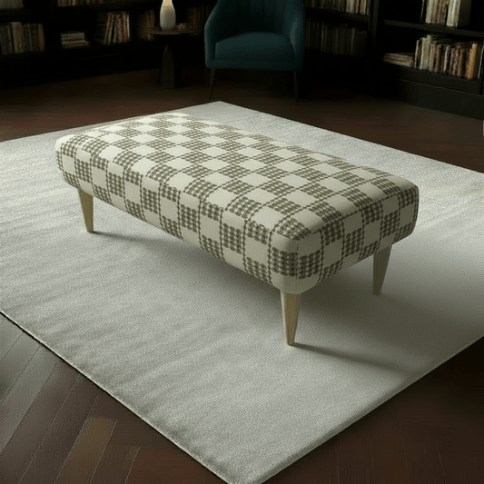 Minimalist Non - Storage Bench – Handcrafted Soft Touch Seating with Artistic Designer Fabric - ISTOOLS
