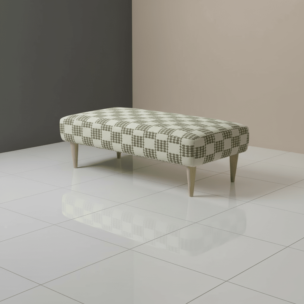 Minimalist Non - Storage Bench – Handcrafted Soft Touch Seating with Artistic Designer Fabric - ISTOOLS