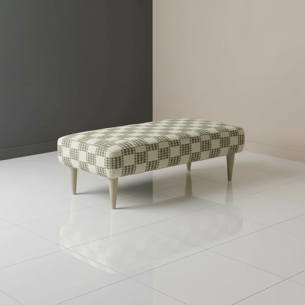 Minimalist Non - Storage Bench – Handcrafted Soft Touch Seating with Artistic Designer Fabric - ISTOOLS
