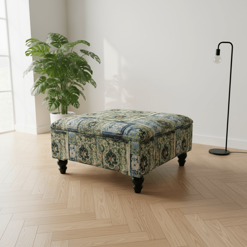 Minimalist Solid Shade Storage Bench Premium Upholstery - ISTOOLS