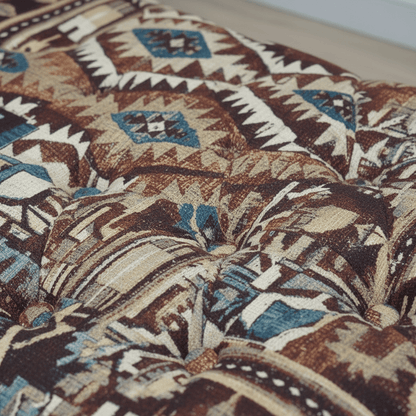 Modern Buttoned Lounge Ottoman Artistic Fabric Style - ISTOOLS