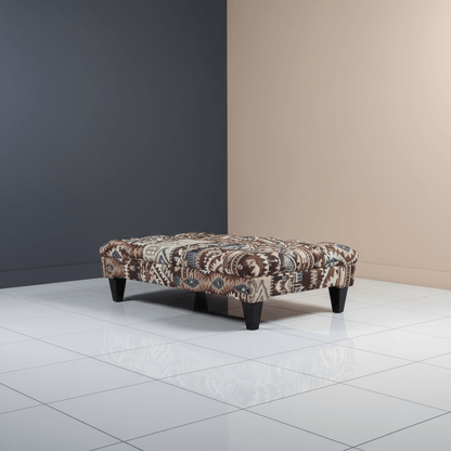 Modern Buttoned Lounge Ottoman Artistic Fabric Style - ISTOOLS