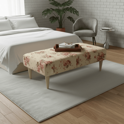 Modern Dressing Table Bench – Wide Rectangular Vanity Seat for Bedroom & Dressing Room - ISTOOLS