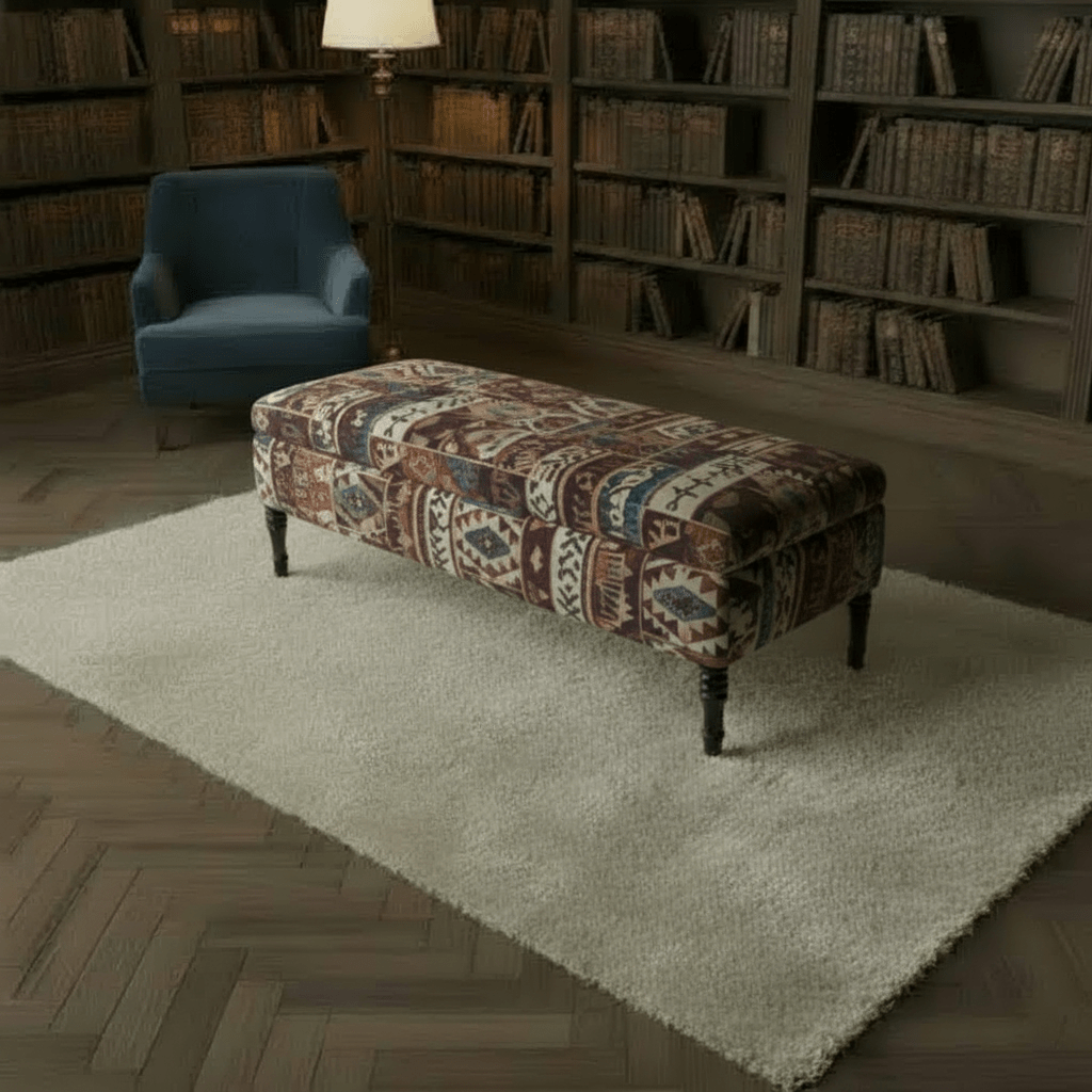 Modern Lounge Ottoman Bench Artistic Fabric Style - ISTOOLS