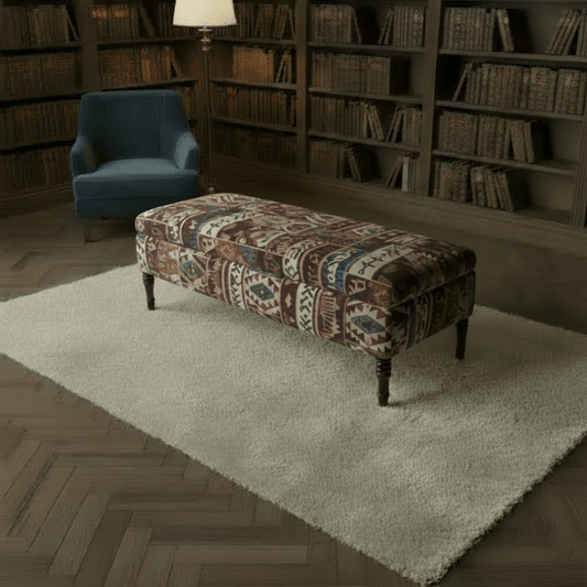 Modern Lounge Ottoman Bench Artistic Fabric Style - ISTOOLS