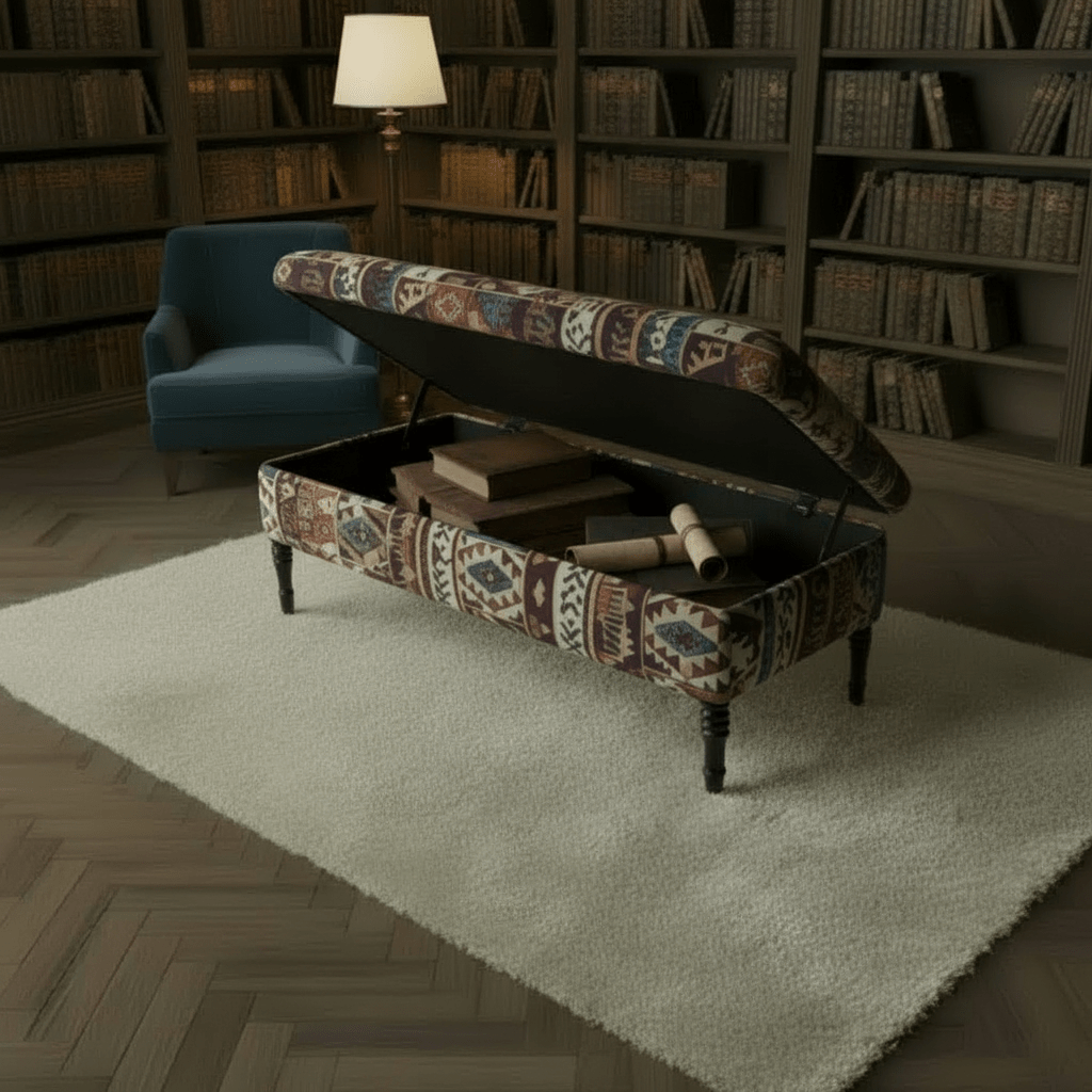 Modern Lounge Ottoman Bench Artistic Fabric Style - ISTOOLS