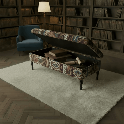Modern Lounge Ottoman Bench Artistic Fabric Style - ISTOOLS