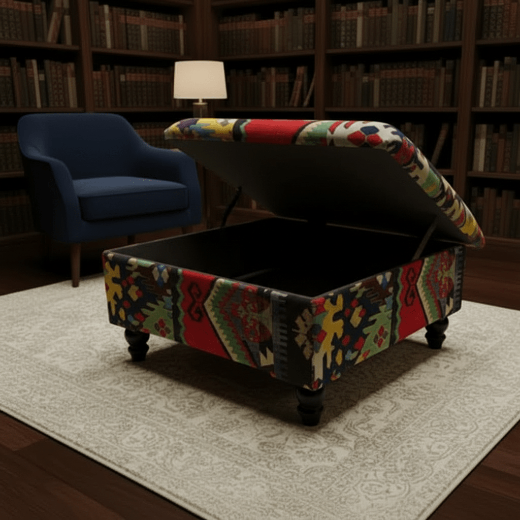 Modern Lounge Storage Box Premium Minimalist Fabric UK - ISTOOLS