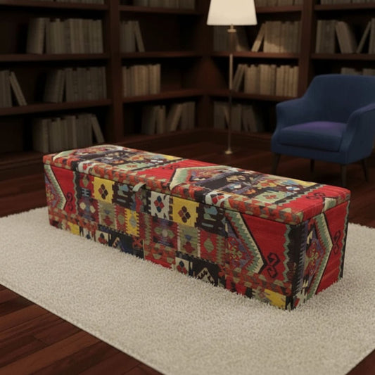 Modern Lounge Storage Box Premium Patterned Fabric - ISTOOLS