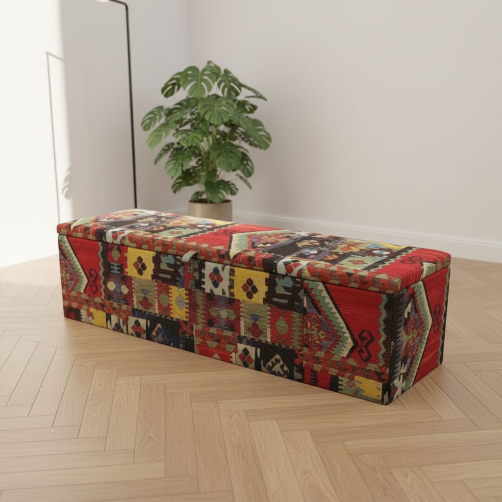 Modern Lounge Storage Box Premium Patterned Fabric - ISTOOLS