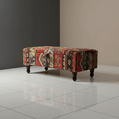 Modern Lounge Storage Pouffe Premium Designer Fabric UK - ISTOOLS