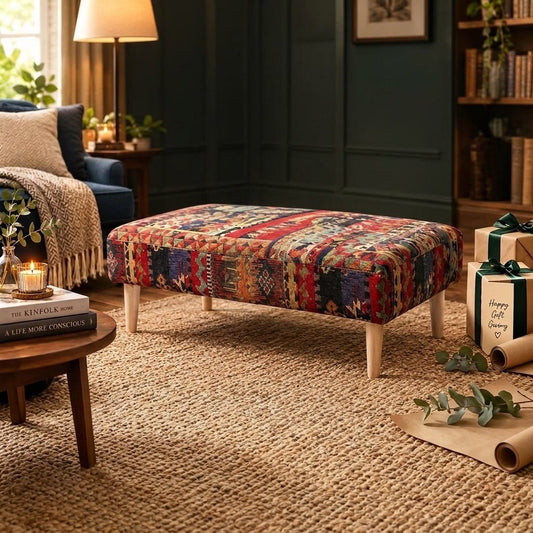 Modern Lounge Storage Pouffe Premium Designer Fabric UK - ISTOOLS