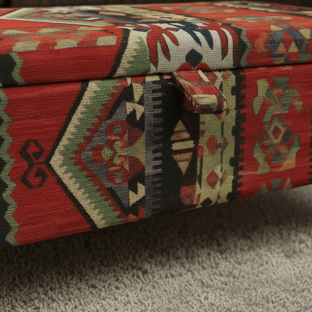 Modern Lounge Storage Pouffe Premium Designer Fabric UK - ISTOOLS