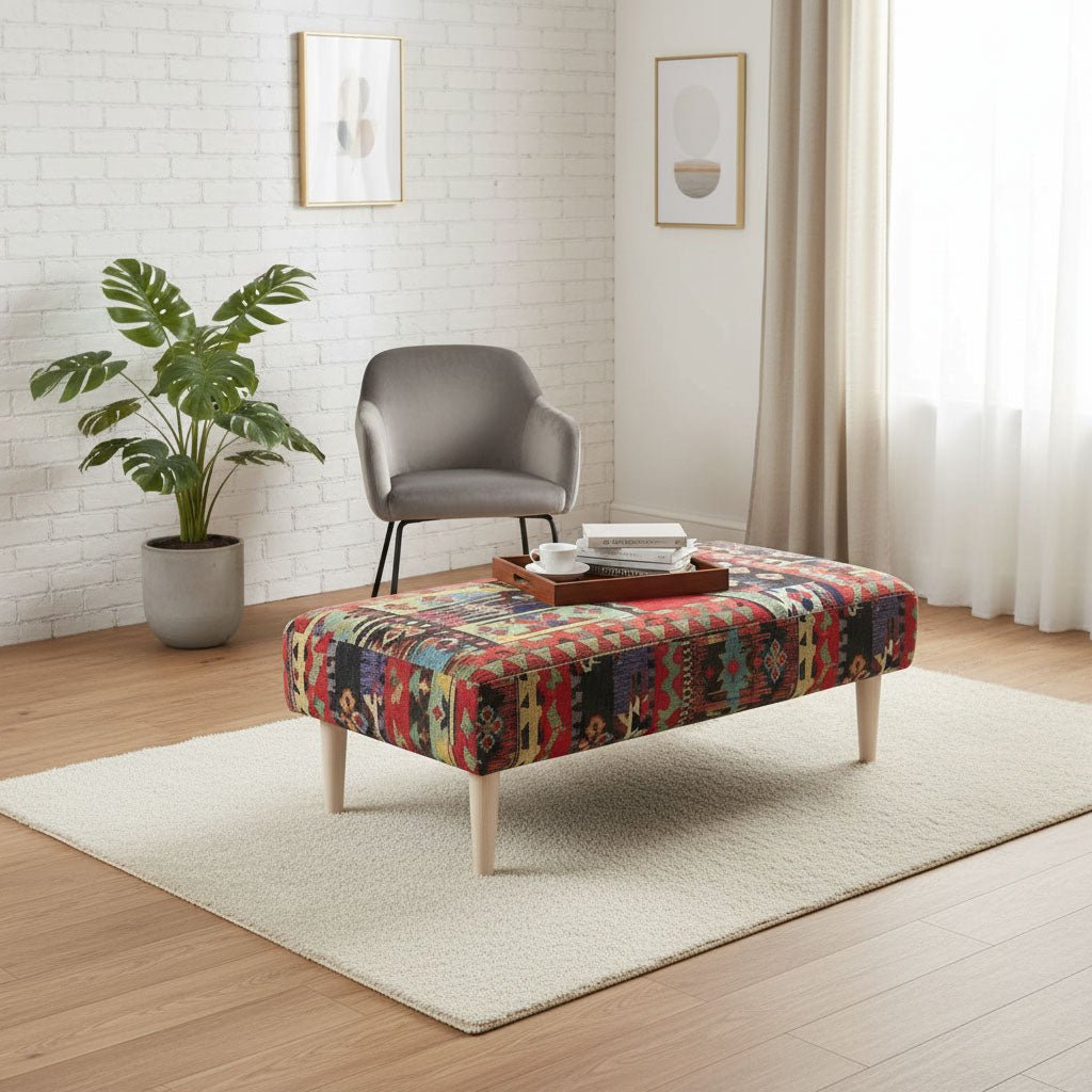 Modern Lounge Storage Pouffe Premium Designer Fabric UK - ISTOOLS