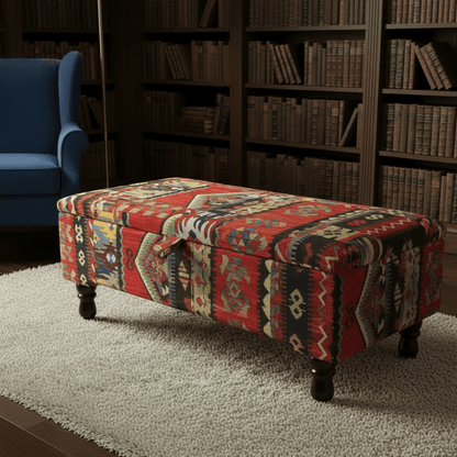 Modern Lounge Storage Pouffe Premium Designer Fabric UK - ISTOOLS