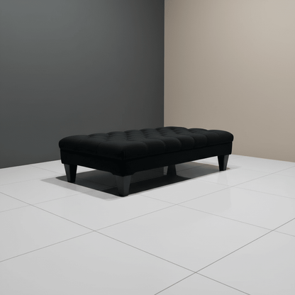 Modern Rectangular Buttoned Bench Premium Designer Fabric - ISTOOLS