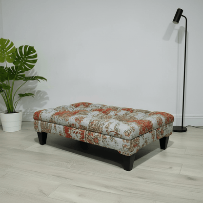 Modern Rectangular Coffee Table Pouffe Unique Motif Design - ISTOOLS