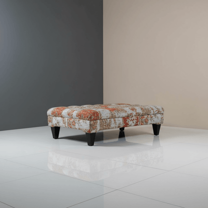 Modern Rectangular Coffee Table Pouffe Unique Motif Design - ISTOOLS