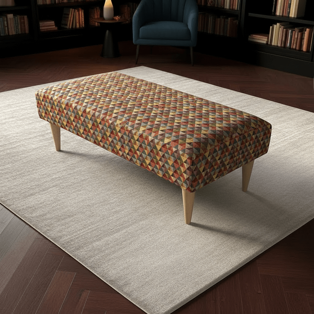 Modern Rectangular Non - Storage Ottoman Seating Stool for UK Homes - ISTOOLS