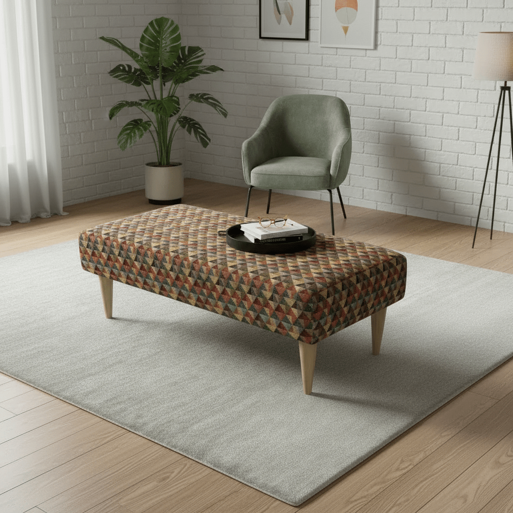Modern Rectangular Non - Storage Ottoman Seating Stool for UK Homes - ISTOOLS