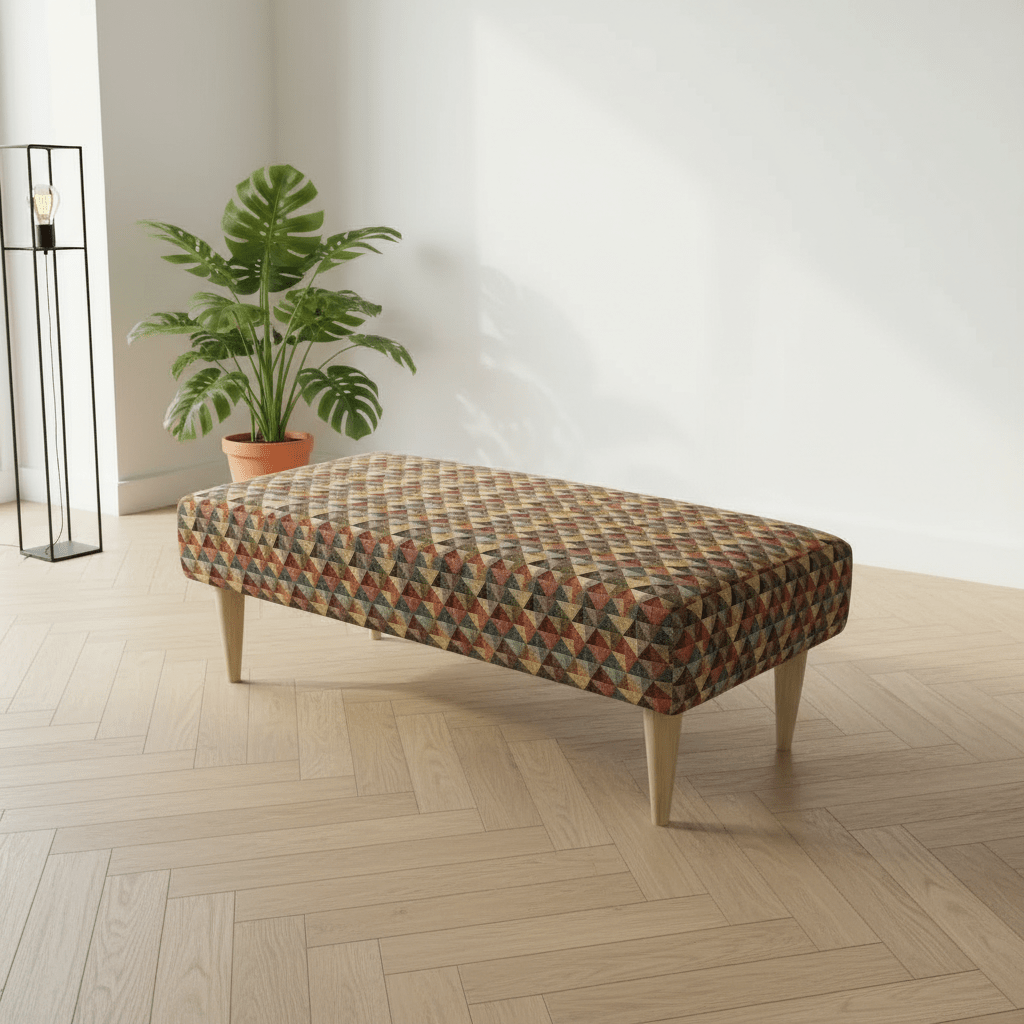 Modern Rectangular Non - Storage Ottoman Seating Stool for UK Homes - ISTOOLS