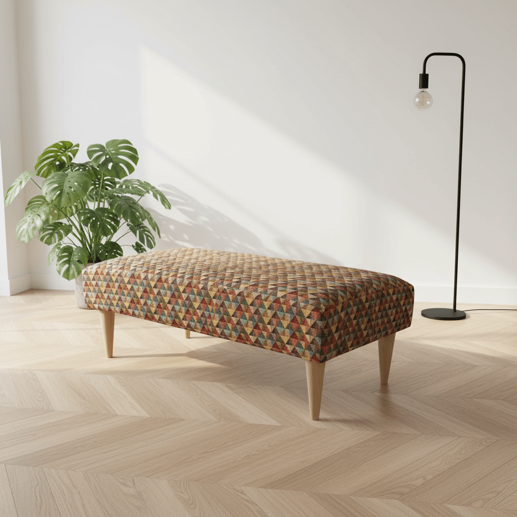 Modern Rectangular Non - Storage Ottoman Seating Stool for UK Homes - ISTOOLS