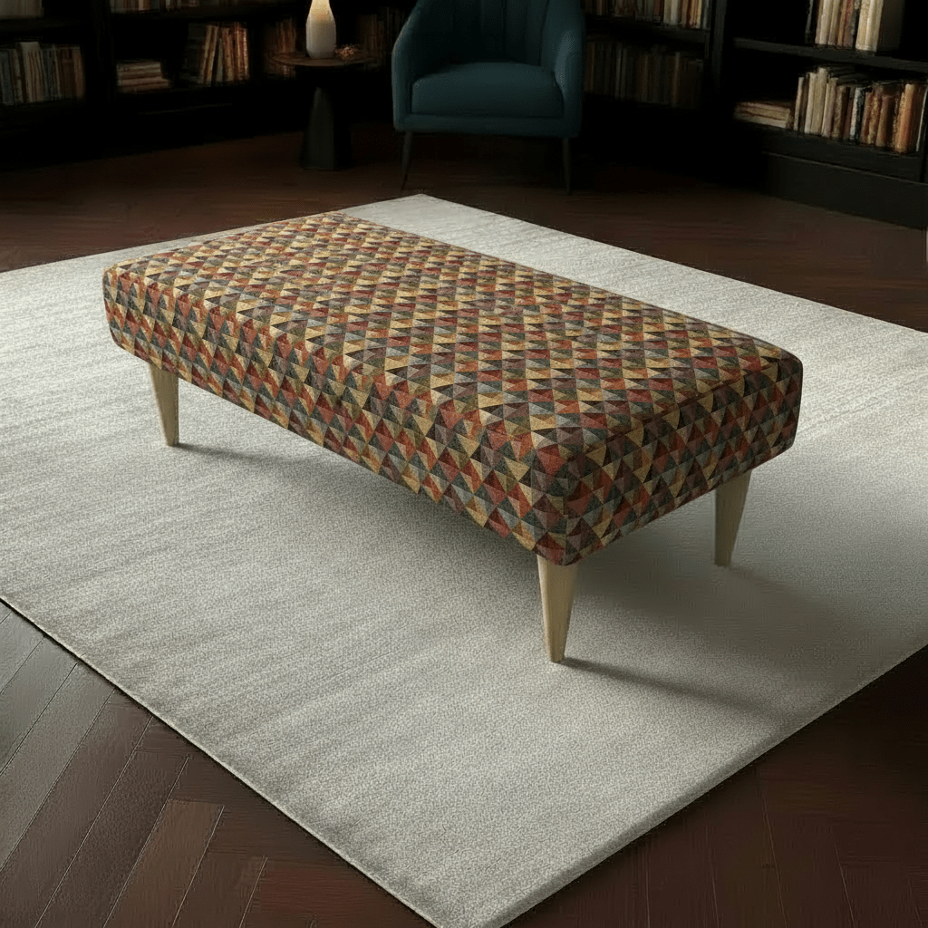 Modern Rectangular Ottoman Stool – Hand-Stitched Luxury Seating – ISTOOLS