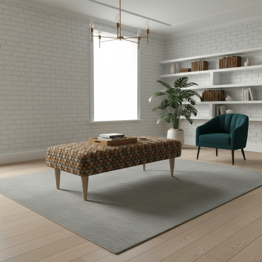 Modern Rectangular Non - Storage Ottoman Seating Stool for UK Homes - ISTOOLS