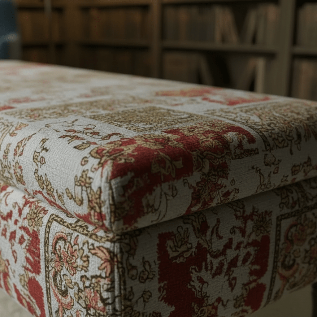 Modern Smooth Lid Lounge Footstool Premium Designer Fabric - ISTOOLS