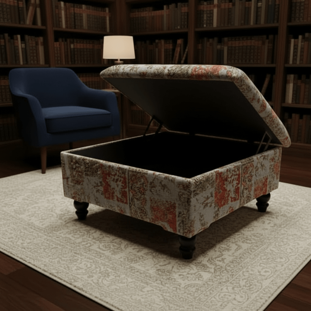 Modern Smooth Lid Storage Footstool Solid Finish UK Made - ISTOOLS