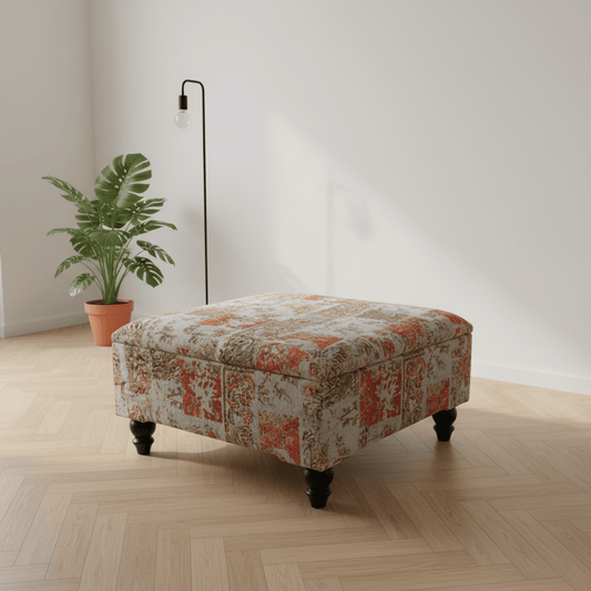 Modern Smooth Lid Storage Footstool Solid Finish UK Made - ISTOOLS