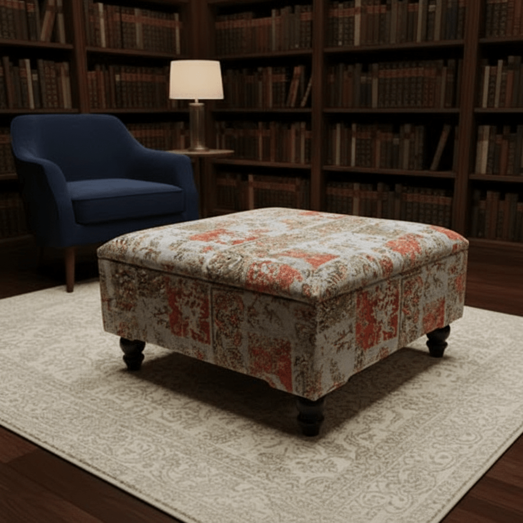 Modern Smooth Lid Storage Footstool Solid Finish UK Made - ISTOOLS
