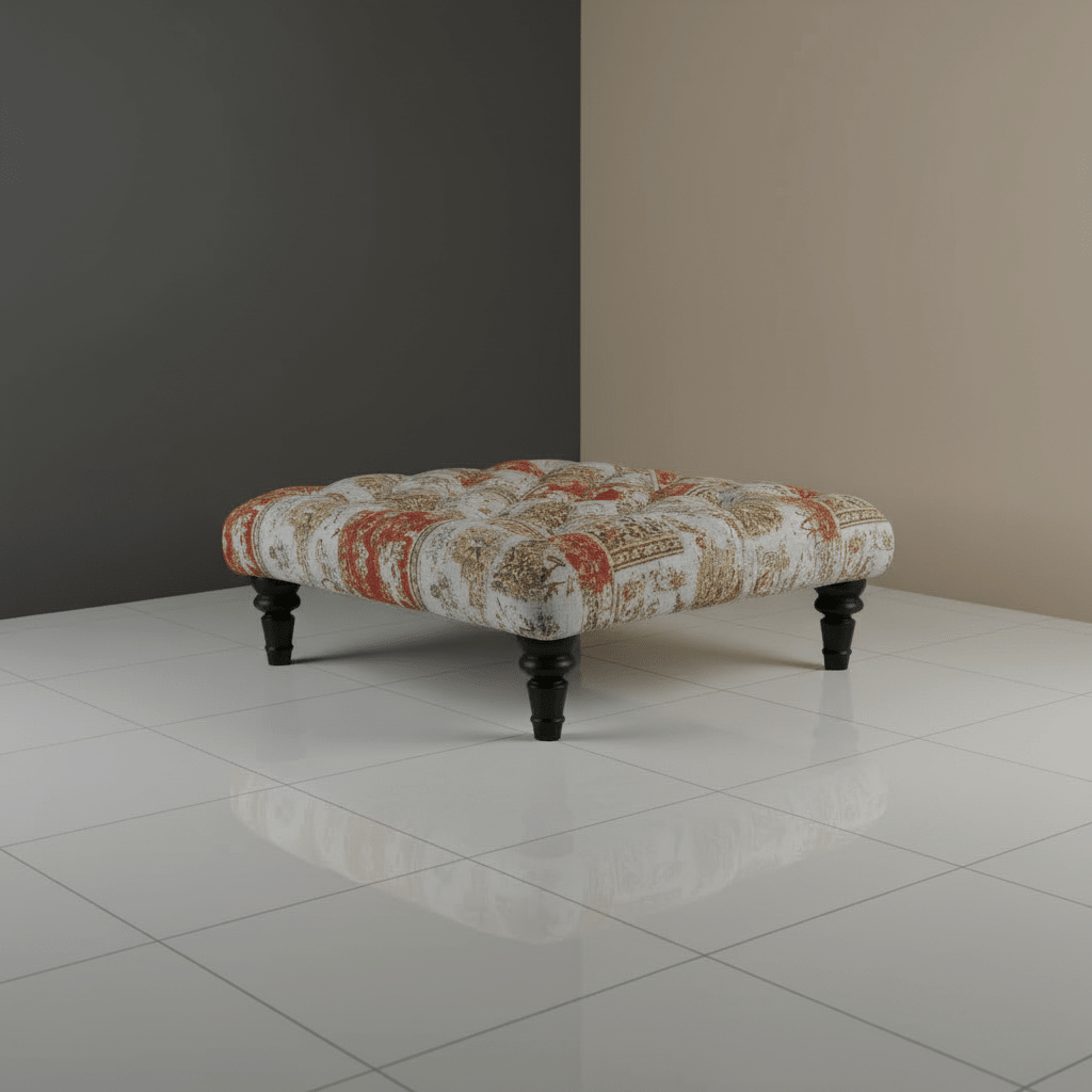 Modern Square Coffee Table Pouffe Unique Motif Design - ISTOOLS