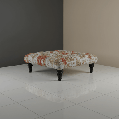 Modern Square Coffee Table Pouffe Unique Motif Design - ISTOOLS
