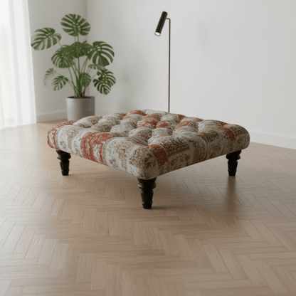 Modern Square Coffee Table Pouffe Unique Motif Design - ISTOOLS
