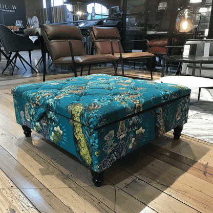 Modern Square Tufted Footstool Ottoman UK Handcrafted bec - ISTOOLS