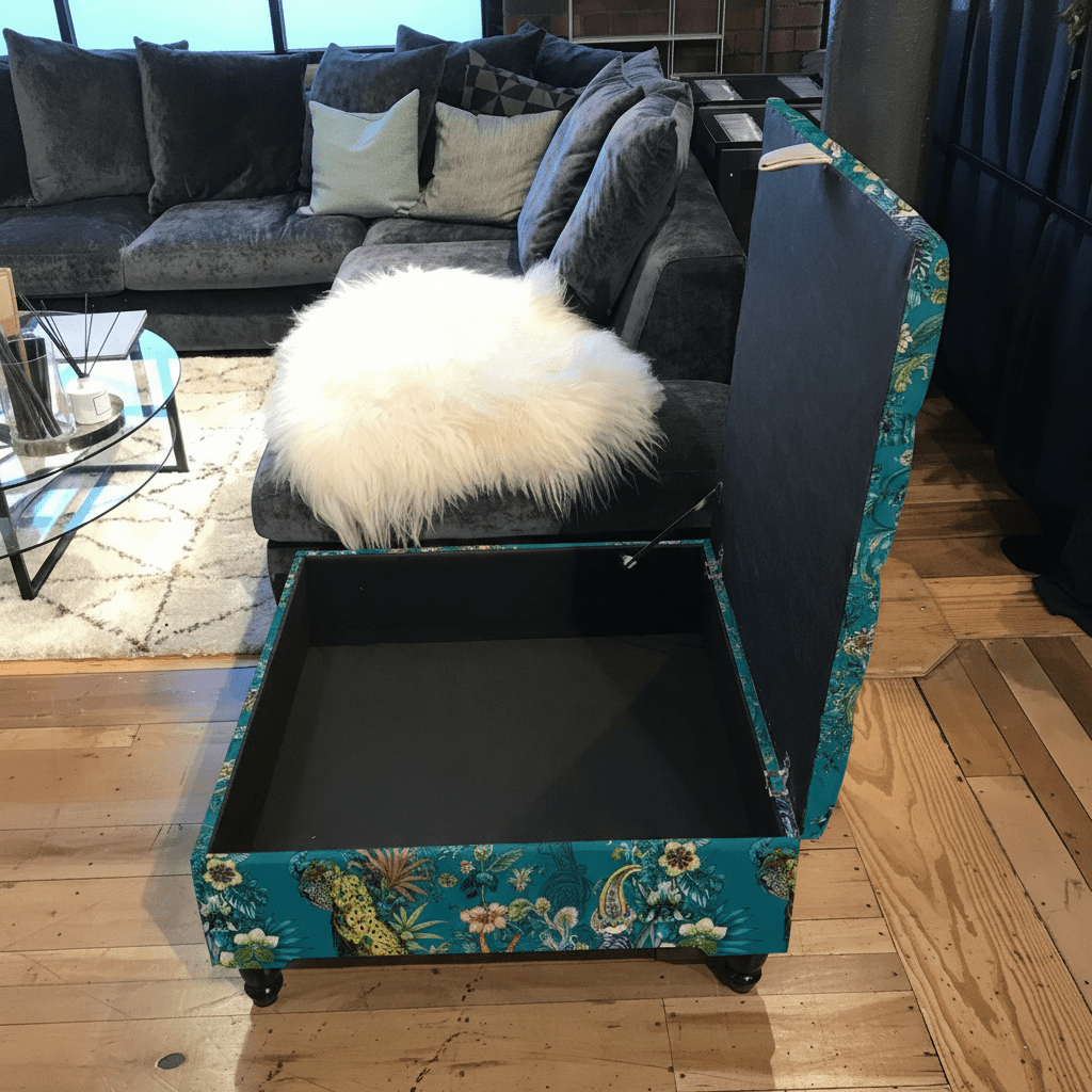 Modern Square Tufted Footstool Ottoman UK Handcrafted bec - ISTOOLS