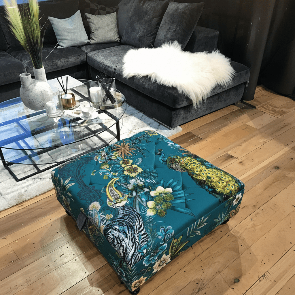 Modern Square Tufted Footstool Ottoman UK Handcrafted bec - ISTOOLS