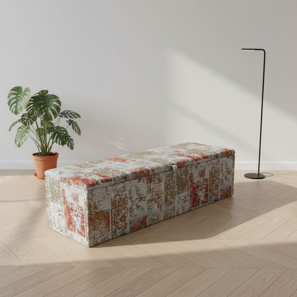Modern Vibrant Motif Storage Bench Made to Measure Sizes - ISTOOLS