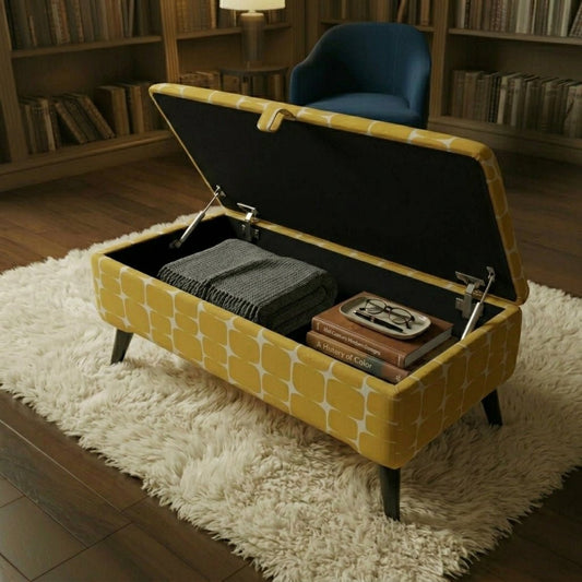 Multi-functional Padded Seat for Small Spaces – Ottoman Storage Bench with Hidden Storage - ISTOOLS