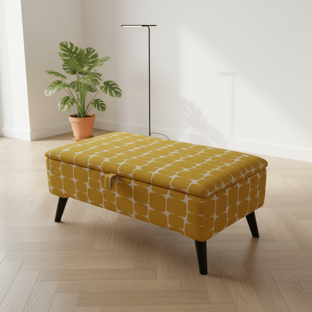 Multi - functional Padded Seat for Small Spaces – Ottoman Storage Bench with Hidden Storage - ISTOOLS