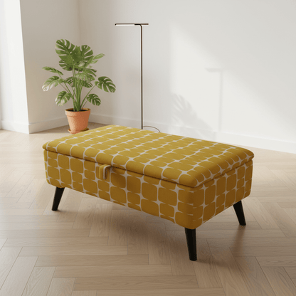 Multi - functional Padded Seat for Small Spaces – Ottoman Storage Bench with Hidden Storage - ISTOOLS