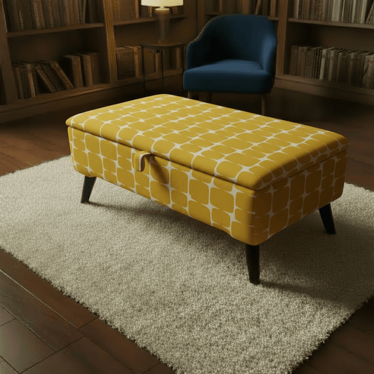 Multi - functional Padded Seat for Small Spaces – Ottoman Storage Bench with Hidden Storage - ISTOOLS