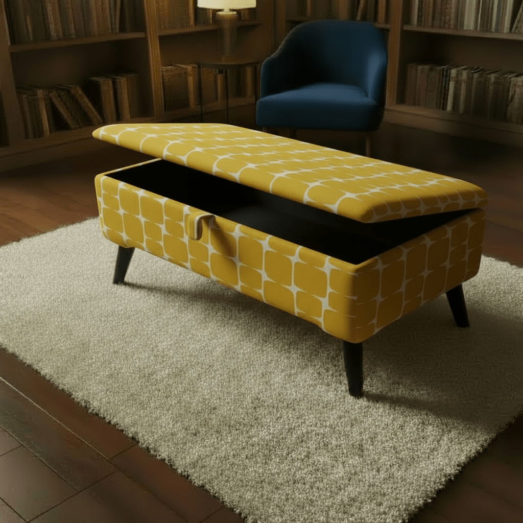 Multi - functional Padded Seat for Small Spaces – Ottoman Storage Bench with Hidden Storage - ISTOOLS