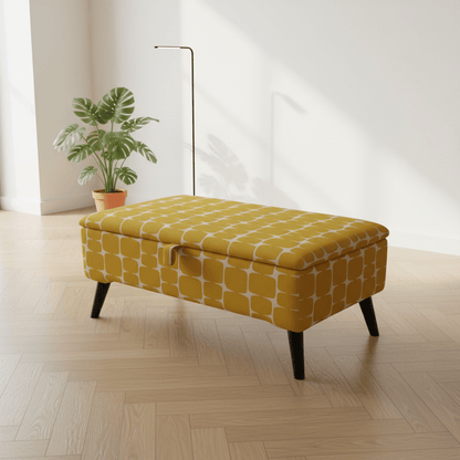 Multi - functional Padded Seat for Small Spaces – Ottoman Storage Bench with Hidden Storage - ISTOOLS