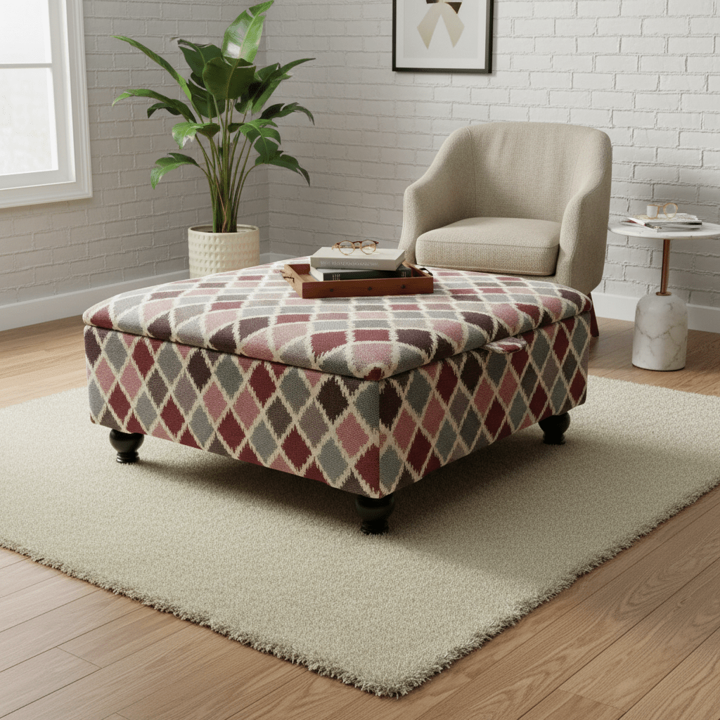 Multi - purpose Ottoman Square Footrest for Family Rooms – Stylish & Functional - ISTOOLS