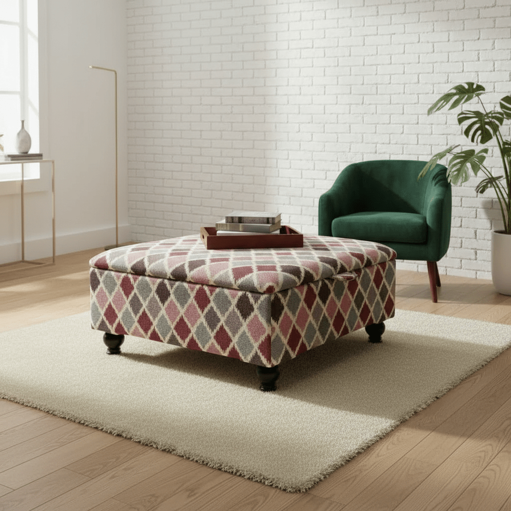 Multi - purpose Ottoman Square Footrest for Family Rooms – Stylish & Functional - ISTOOLS
